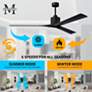 72" Matthews Nan XL Matte Black Outdoor Large Ceiling Fan with Remote