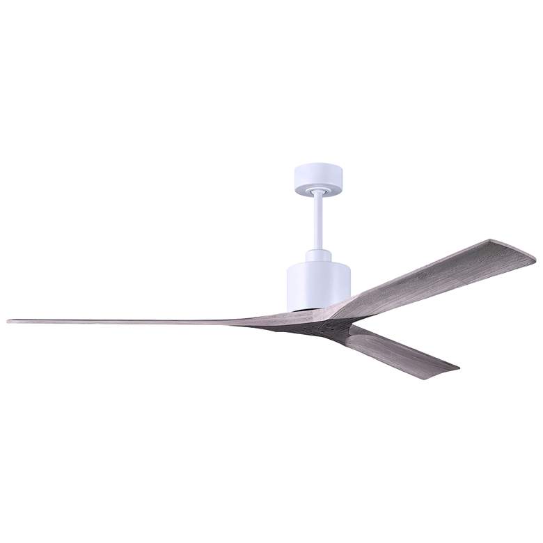 Image 1 72 inch Matthews Nan XL White and Barnwood Large Outdoor Ceiling Fan