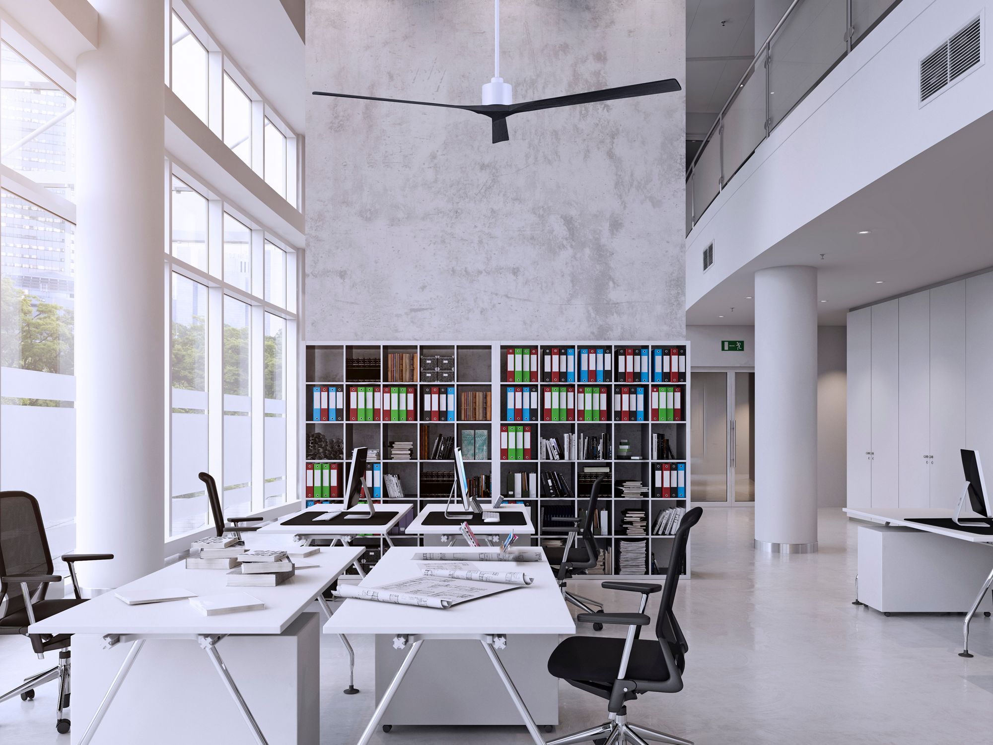 Image 3 72" Matthews Nan XL White and Black Large Outdoor Ceiling Fan more views