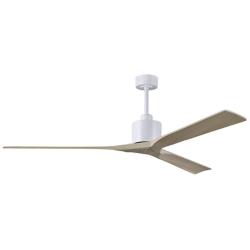 72" Matthews Nan XL White and Gray Ash Large Outdoor Fan with Remote