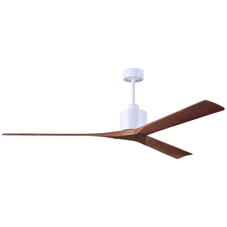 Image 2 72 inch Matthews Nan XL White and Walnut Large Outdoor Ceiling Fan