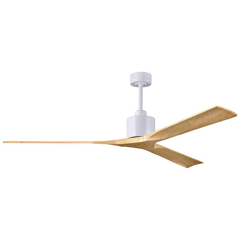 Image 1 72 inch Matthews Nan XL White Maple Large Outdoor Ceiling Fan with Remote