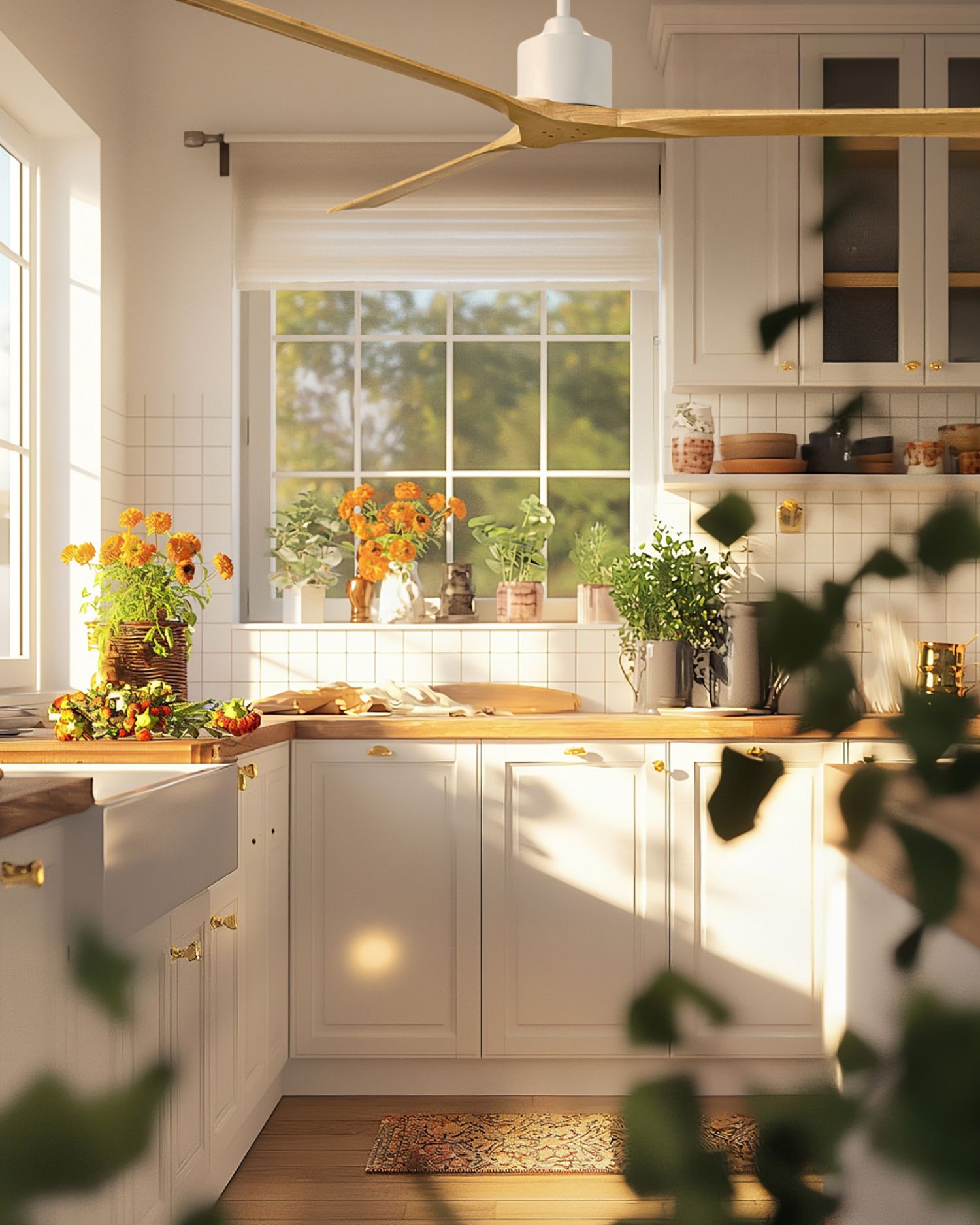 Image 5 72" Matthews Nan XL White Maple Large Outdoor Ceiling Fan with Remote more views