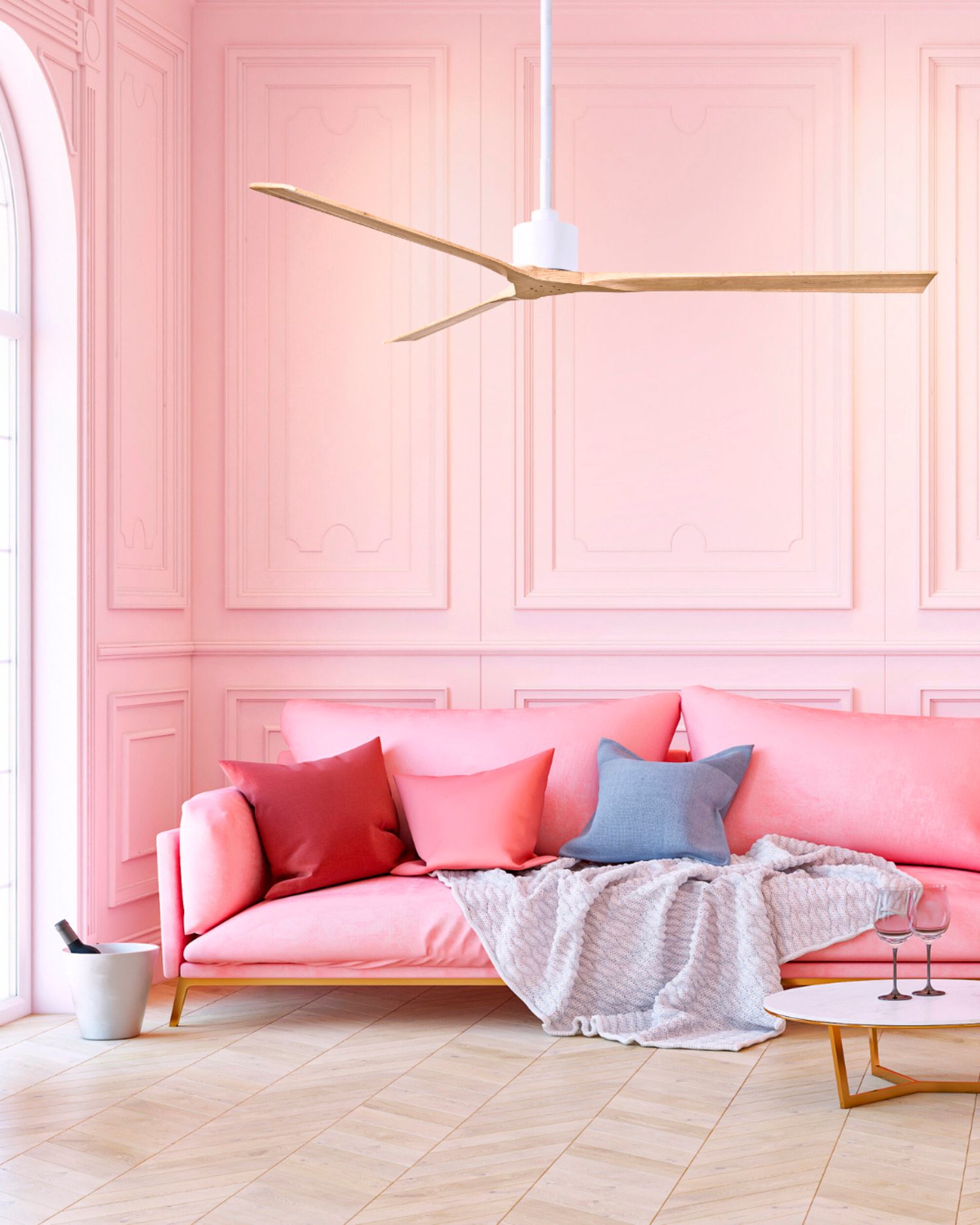 Image 6 72" Matthews Nan XL White Maple Large Outdoor Ceiling Fan with Remote more views