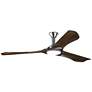 72" Minimalist Max DC Brushed Steel LED Damp Large Fan with Remote