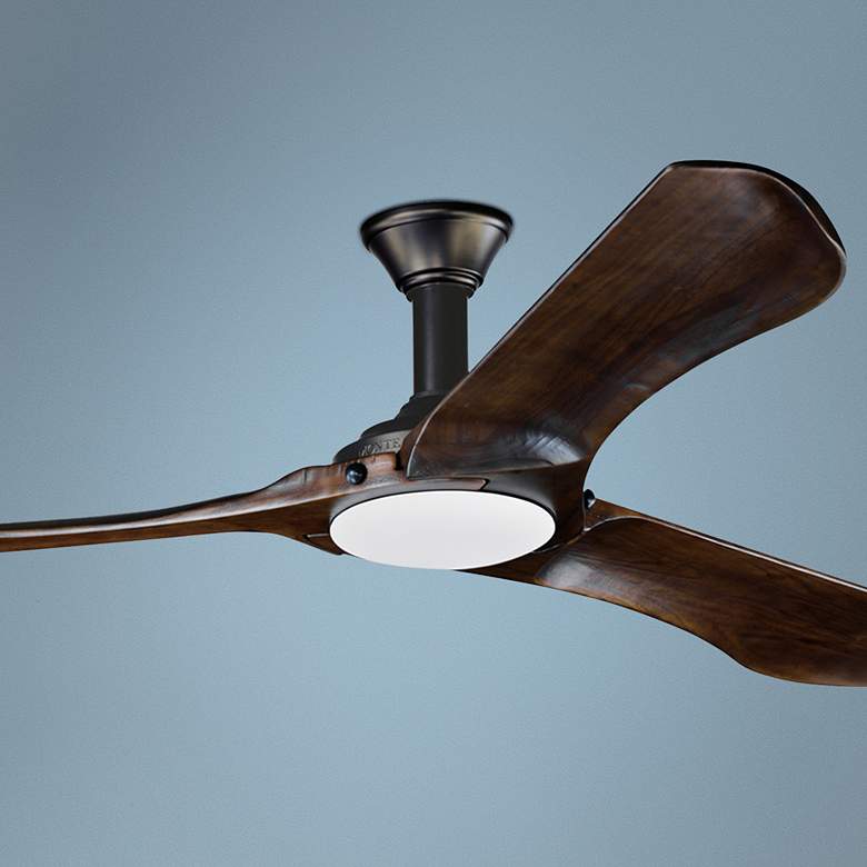 Image 1 72" Minimalist Max Matte Black Damp Rated LED Large Fan with Remote