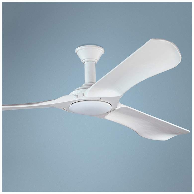 Image 1 72 inch Minimalist Max Rubberized White LED Damp DC Ceiling Fan