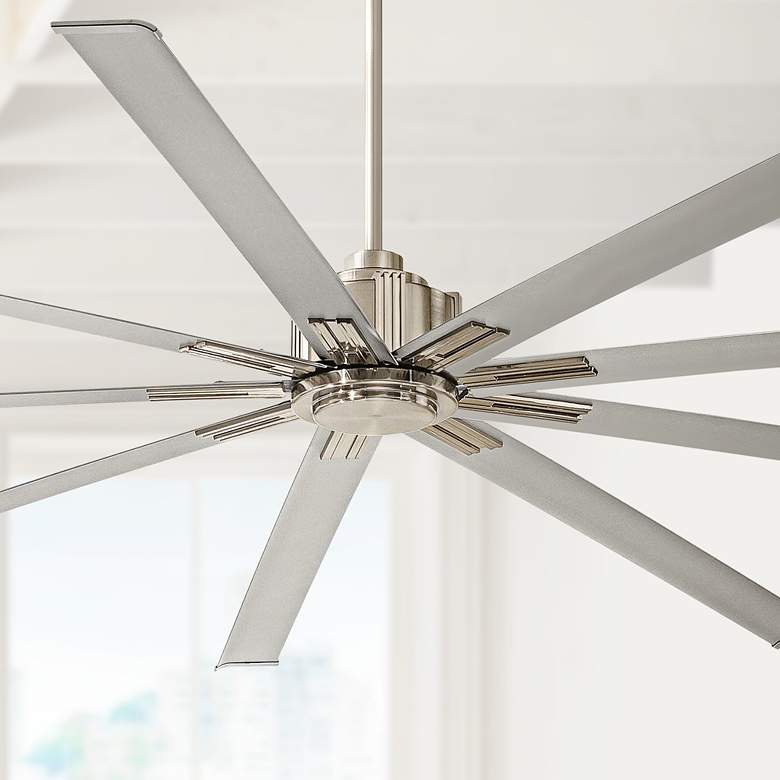 Image 1 72 inch Minka Aire Xtreme Brushed Nickel 9-Blade Ceiling Fan with Remote