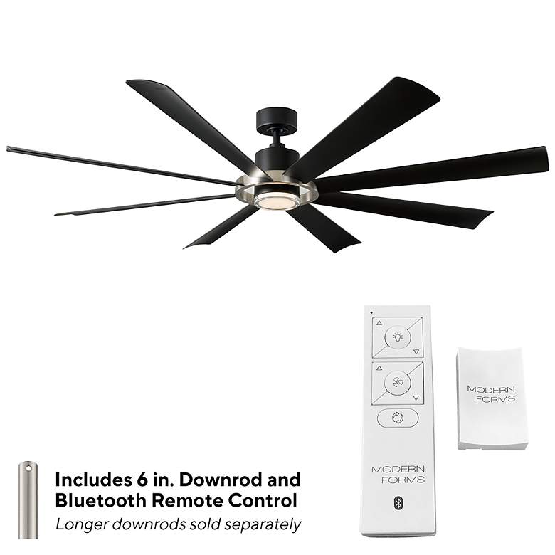 Image 5 72" Modern Forms Aura Black Nickel LED Smart Ceiling Fan more views