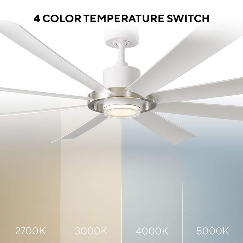 Image 6 72" Modern Forms Aura Brushed Nickel LED Ceiling Fan more views