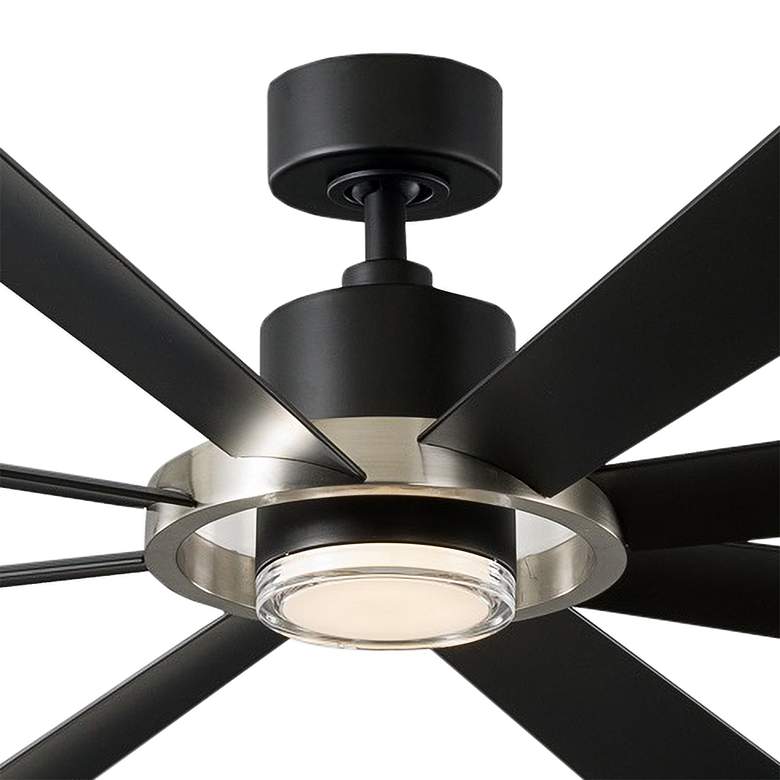 Image 2 72 inch Modern Forms Aura Matte Black 2700K LED Smart Wet Ceiling Fan more views