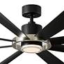 72" Modern Forms Aura Matte Black 2700K LED Smart Wet Ceiling Fan