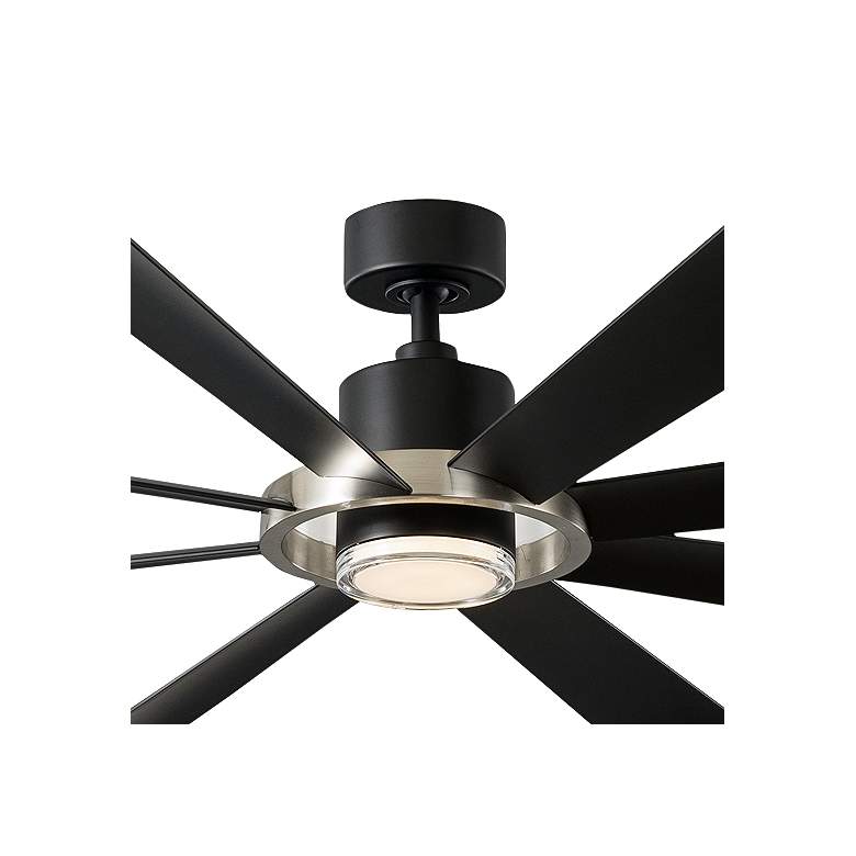 Image 2 72" Modern Forms Aura Matte Black 3000K LED Smart Wet Ceiling Fan more views
