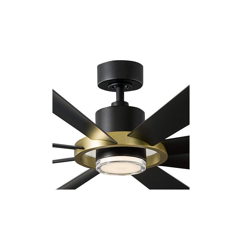 Image 4 72 inch Modern Forms Aura Matte Black 3000K LED Smart Wet Ceiling Fan more views