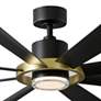 72" Modern Forms Aura Matte Black 3000K LED Smart Wet Ceiling Fan in scene