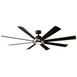 72&quot; Modern Forms Aura Matte Black 3500k LED Smart Wet Ceiling Fan