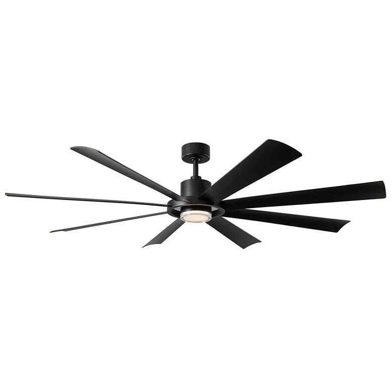 Image 1 72" Modern Forms Aura Matte Black LED Smart Ceiling Fan
