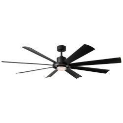 72" Modern Forms Aura Matte Black LED Smart Ceiling Fan