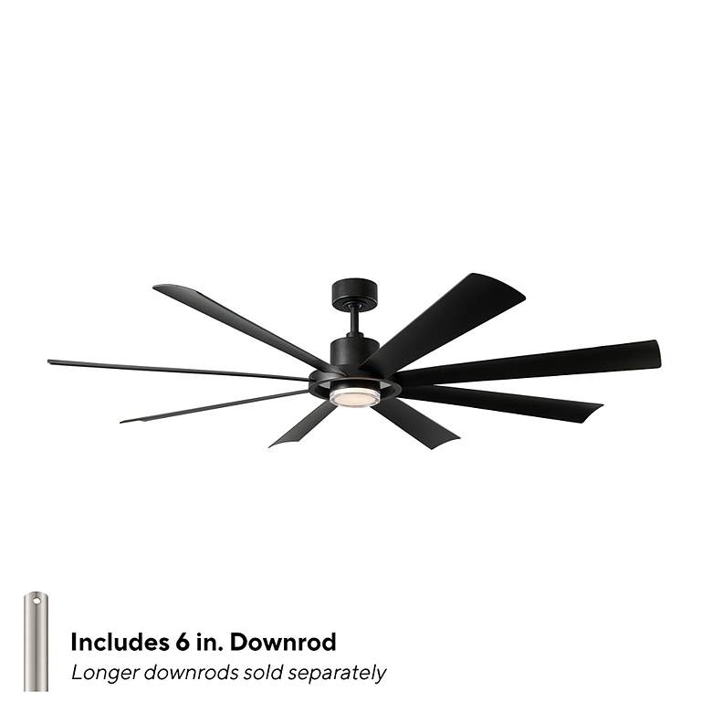 Image 5 72" Modern Forms Aura Matte Black LED Smart Ceiling Fan more views