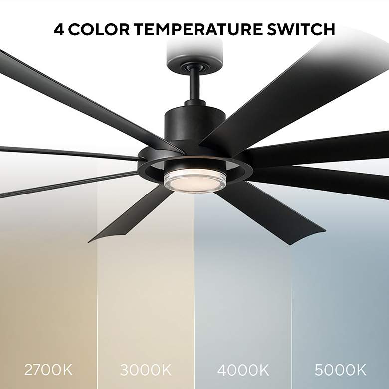 Image 6 72" Modern Forms Aura Matte Black LED Smart Ceiling Fan more views
