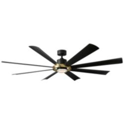 72&quot; Modern Forms Aura Matte Black LED Smart Ceiling Fan