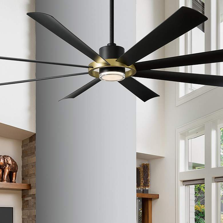 Image 1 72 inch Modern Forms Aura Matte Black LED Smart Ceiling Fan