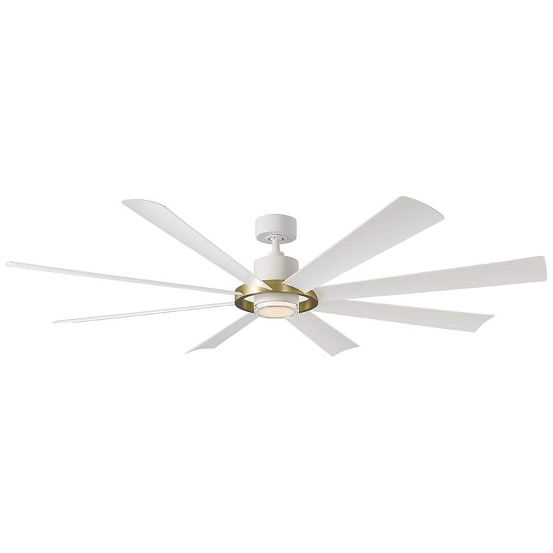 Image 1 72 inch Modern Forms Aura Matte White 2700K LED Smart Ceiling Fan