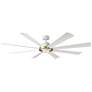 72" Modern Forms Aura Matte White 3000K LED Smart Damp Ceiling Fan