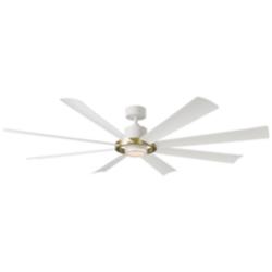 72&quot; Modern Forms Aura Matte White 3000K LED Smart Damp Ceiling Fan