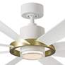 72" Modern Forms Aura Matte White 3000K LED Smart Damp Ceiling Fan