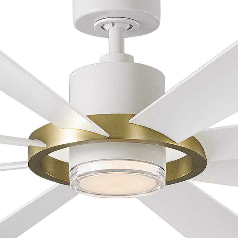 Image 2 72" Modern Forms Aura Soft Brass Ring 3500K LED Smart Damp Ceiling Fan more views