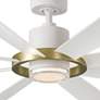72" Modern Forms Aura Soft Brass Ring 3500K LED Smart Damp Ceiling Fan