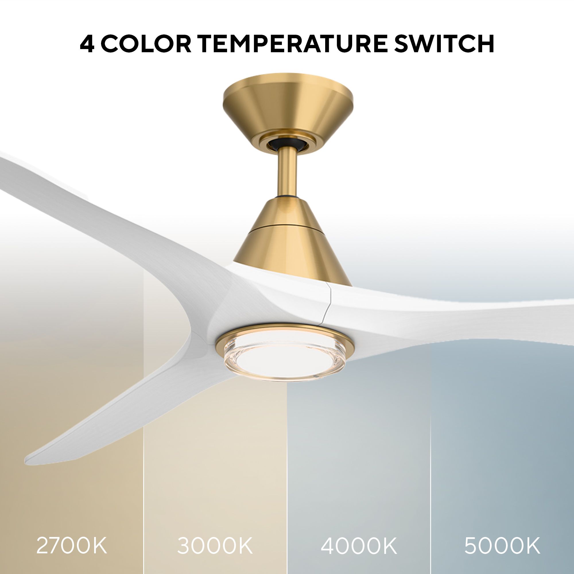 Image 5 72" Modern Forms Carve Soft Brass Smart Ceiling Fan with Remote more views