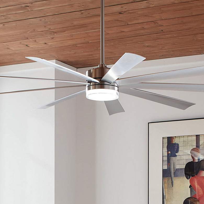 Image 2 72" Modern Forms Wynd Stainless Steel LED Smart Ceiling Fan