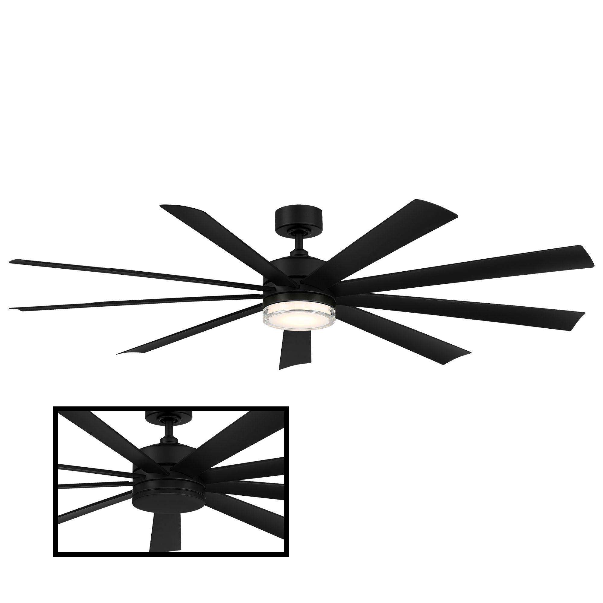 Thumbnail2 of 72" Modern Forms Wynd XL Matte Black LED Smart Ceiling Fan - Made to O more views
