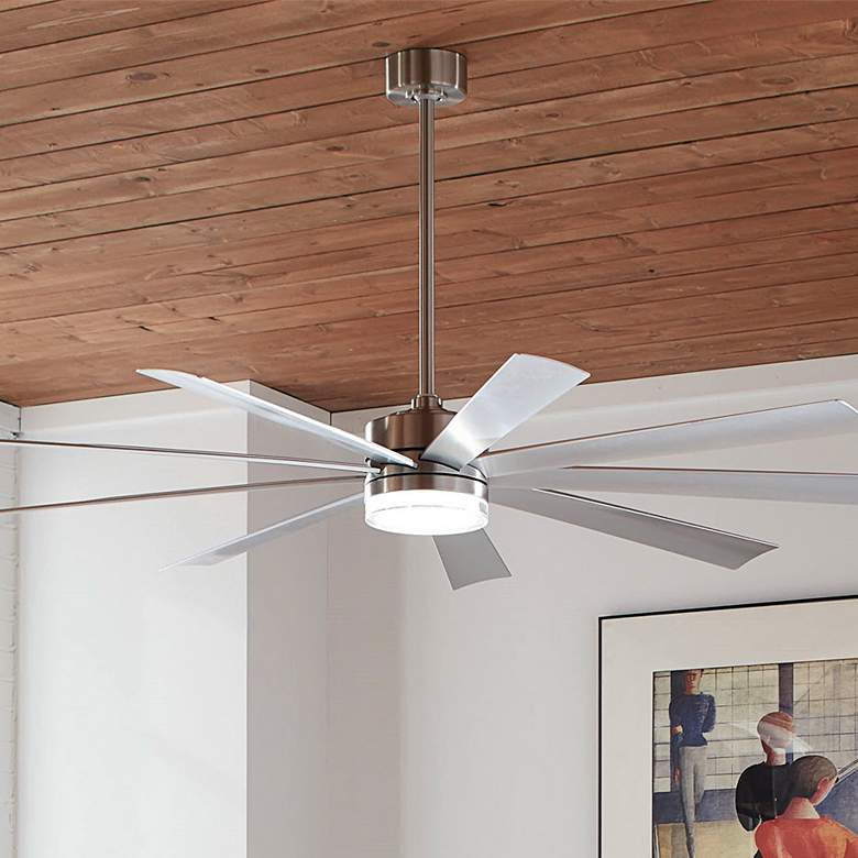 Image 2 72" Modern Forms Wynd XL Stainless Steel 2700K LED Smart Ceiling Fan