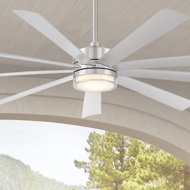 Image 1 72" Modern Forms Wynd XL Steel Wet Location LED Smart Ceiling Fan