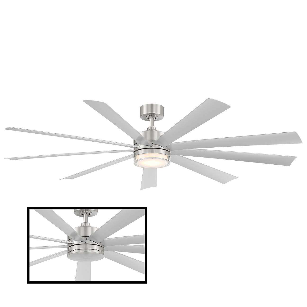 72" Modern Forms Wynd XL Steel Wet Location LED Smart Ceiling Fan