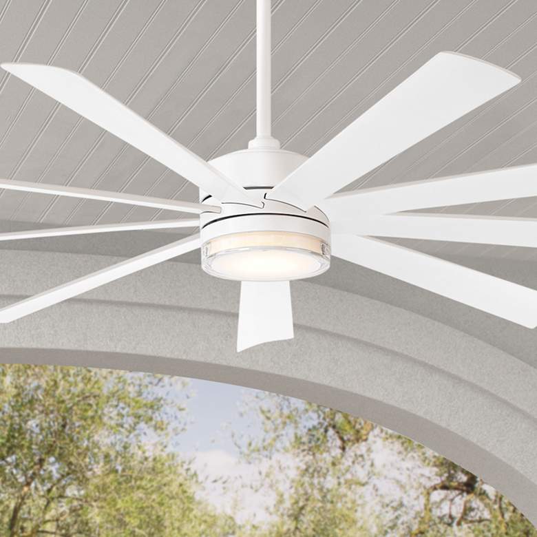 Image 1 72" Modern Forms Wynd XL White Wet Location LED Smart Ceiling Fan