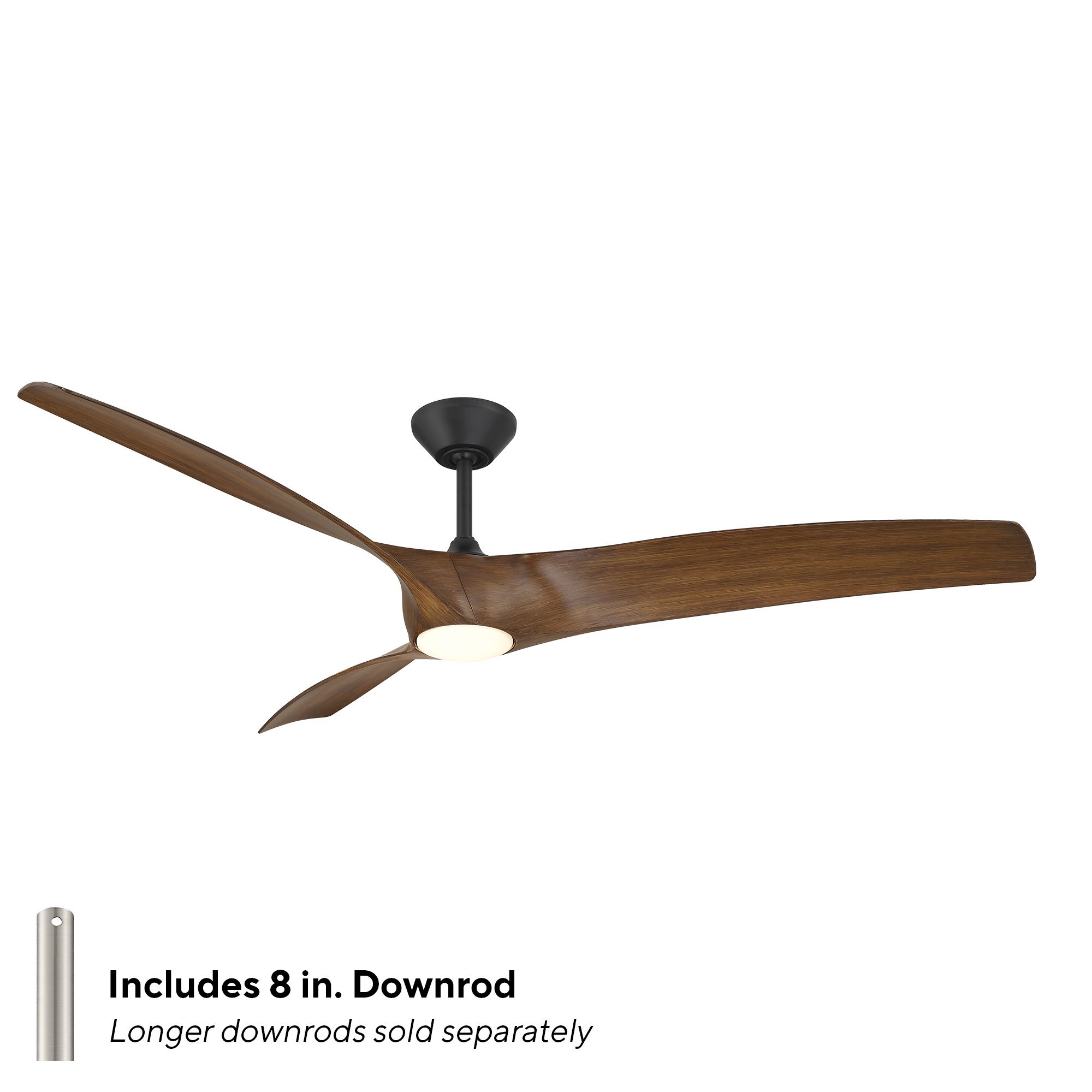 Image 7 72" Modern Forms Zephyr Black LED Ceiling Fan w/ Koa Blades more views