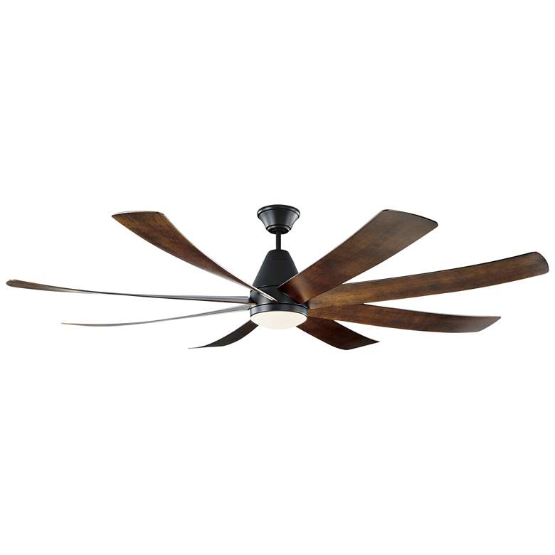 72&quot; Monte Carlo Kingston Matte Black LED Damp Ceiling Fan with Remote