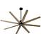 72" Oxygen Fleet Black and Gray Outdoor Large Ceiling Fan with Remote