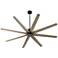 72" Oxygen Fleet Black Damp Rated Ceiling Fan with Remote