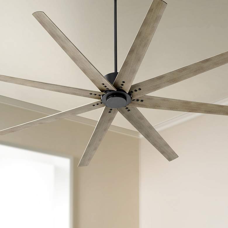 Image 1 72" Oxygen Fleet Black Damp Rated Ceiling Fan with Remote