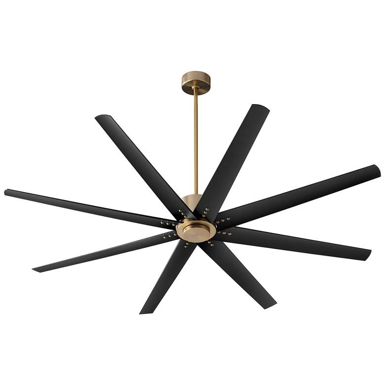 Image 1 72" Oxygen Fleet Brass and Black Outdoor Large Ceiling Fan with Remote