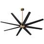 72" Oxygen Fleet Brass and Black Outdoor Large Ceiling Fan with Remote