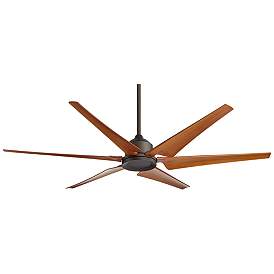 Image2 of 72" Power Hawk Oil-Rubbed Bronze Damp Outdoor Ceiling Fan with Remote