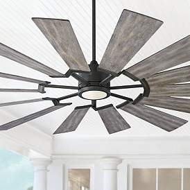 Image1 of 72" Prairie Aged Pewter LED Ceiling Fan with Remote
