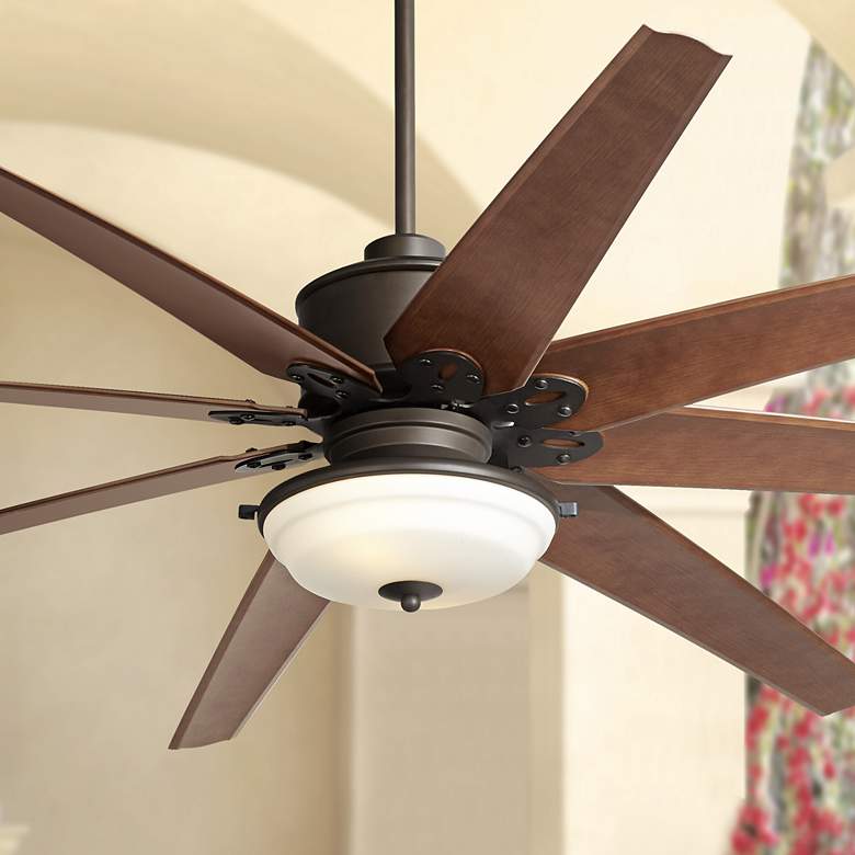 Image 1 72" Predator Bronze Frosted Glass Outdoor LED Ceiling Fan