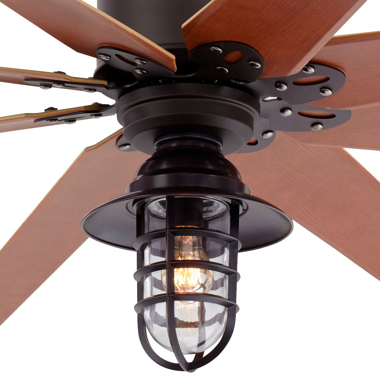 72" Predator Bronze Marlowe Cage LED Outdoor Ceiling Fan 67P51